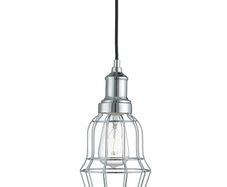 Chrome finish Bell Cage Style Metal Pendant