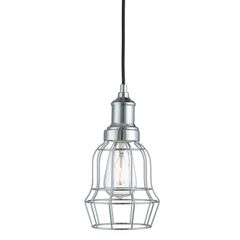 Chrome finish Bell Cage Style Metal Pendant