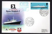 1969 Great Britain Cover Celebrating Preview Cruise of the The New Cunard Queen Elizabeth 2 with Las Palmas paquebot cancel tying stamp