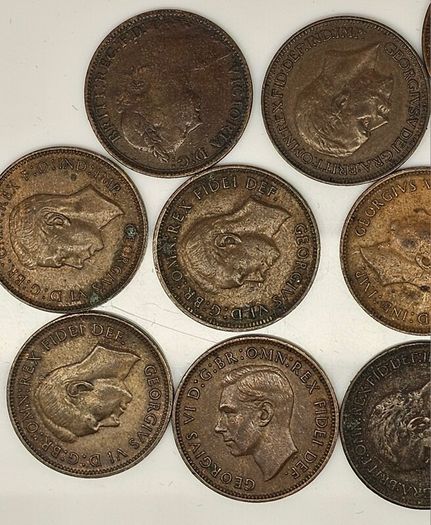 Great Britain 1/4d Farthing Lot 1886 1934 1926 1939 1943 1944 1945 1947 1951 1952x2