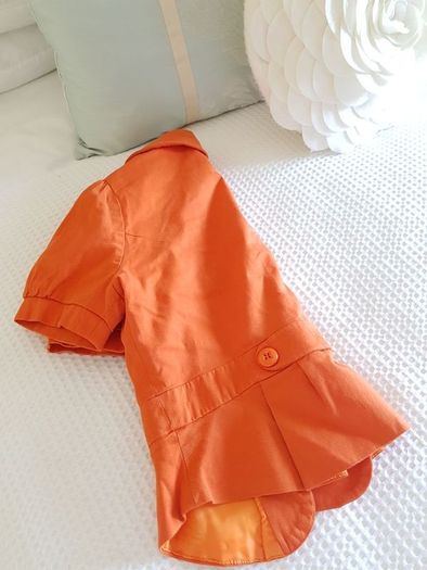 Orange Short Sleeve Jacket - Size 8