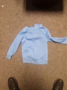 blue hoodie