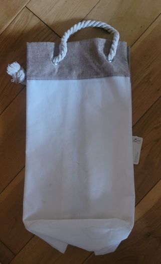 Canvas Laundry Bag with Wash Dry Fold Logo