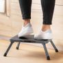 Portable Step Stool - Folding One Step Ladder - 17cm High Small Foldable Lightweight Metal Stool with Handle - 150kg Max Capacity - Grey Image 2
