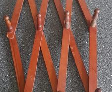 Mid Century Accordian Expandable Wooden Rack