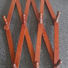 Mid Century Accordian Expandable Wooden Rack
