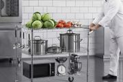 Kitchen Utility Cart 3 Tier Heavy Duty Adjustable Wire Storage Rack