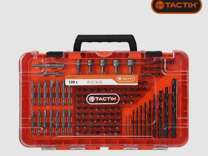 Tactix 120 pieces Drill Bits and Screwdriver Bits Set