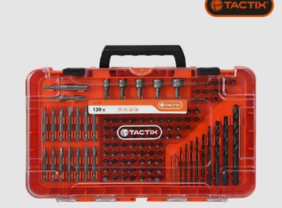 Tactix 120 pieces Drill Bits and Screwdriver Bits Set