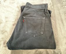 Levis 501 Jeans Mens W33 L31.5 Straight Leg Button Fly Black Wash - Faded