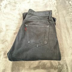 Levis 501 Jeans Mens W33 L31.5 Straight Leg Button Fly Black Wash - Faded
