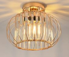 Light Fittings Ceilings,Gold Chandelier Lampshade,Ceiling Lights Living Room,Led Kitchen Chandeliers,Hallway Lights Ceiling E27 Base,NO Bulbs,LAMP DIAM 28CM