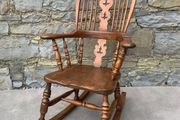 Victorian Elm Windsor Rocking Chair.