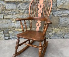Victorian Elm Windsor Rocking Chair.