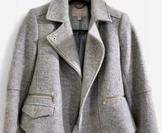 Banana Republic Wool Blend Moto Jacket Grey Size S