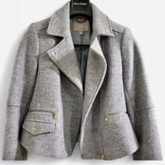 Banana Republic Wool Blend Moto Jacket Grey Size S