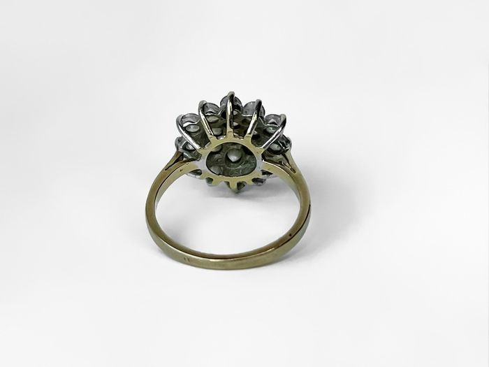 9ct Yellow Gold Cluster Ring, size J - J 1/2