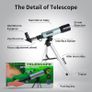 SALE | Telescope for Kids, Astronomical Telescope Zoom 90X HD Outdoor Monocular Space Telescopes Portable Refractor Spotting Scope With Tripod, Telescope for Adults, Kids and Beginner Image 6
