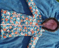 Puffa flowers jacket girls size 8-9 years