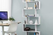 Freestanding bookcase with 6 levels  Standing Shelf for Presentation S-style design