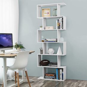 Freestanding bookcase with 6 levels  Standing Shelf for Presentation S-style design