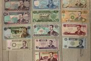 13 Iraqi Saddam Banknotes