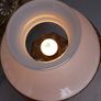 Tall heavy brass lamp with glass shade Image 2