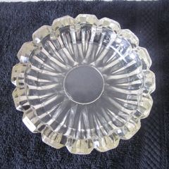 Vintage Clear  Round Fluted Glass Ashtray/Bowl   6.25 Inch