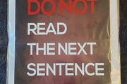 Do not read next sentence metal sign