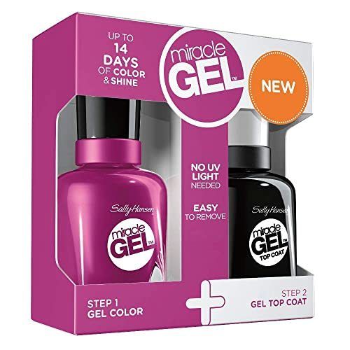 Sally Hansen Nail Polish Miracle Gel Set - 121 Lilac Insomniac + Top Coat - New