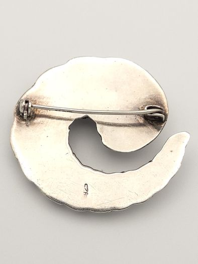 Vintage 925 Sterling Silver Swirl Brooch, Birmingham 1994
