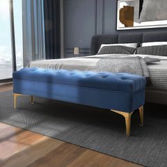 Bed Bench, Upholstered Bench Seat, Entryway Shoe Bench with Button Tufted for Bedroom