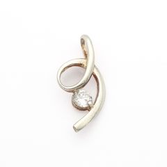Vintage Cubic Zirconia 925 Silver Pendant