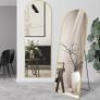 Full Length Mirrors Free Standing Floor Mirror Full Body Wall Mirror for Bedroom Living Room and Entrance, Arch Gold Frame, 147x44 CM Image 3