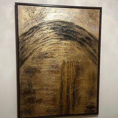 Luxury Metallic Gold Abstract Painting - Framed Canvas - Dual Orientation - 120 x 90 cm