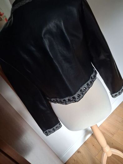 Glamerous Joseph Ribkoff Faux Leather Embellished Jacket 10