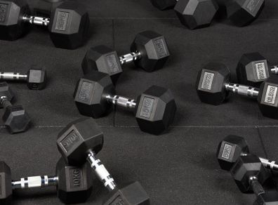 Rubber Hex Dumbbells 2.5 - 30kg (Full Set)