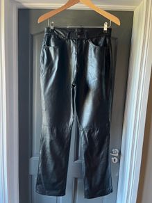 M&S Black faux leather trousers size 12/M