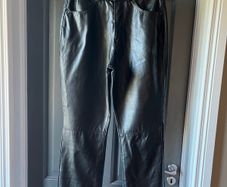 M&S Black faux leather trousers size 12/M