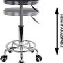NEW SALE | Round Rolling Stool with Foot Rest PU Leather Height Adjustment Modern Industrial Metal Style Swivel Spa Salon Tattoo Work Massage Stools Small Image 4