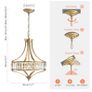 Brand New 40cm Vintage Gold 4-Light Crystal Chandelier Rustic Pendant Desig... Image 5