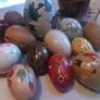 16 eggs, stone, metal, wood, painted, D18 post 8e Image 4