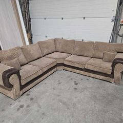 Beige Fabric Corner Sofa