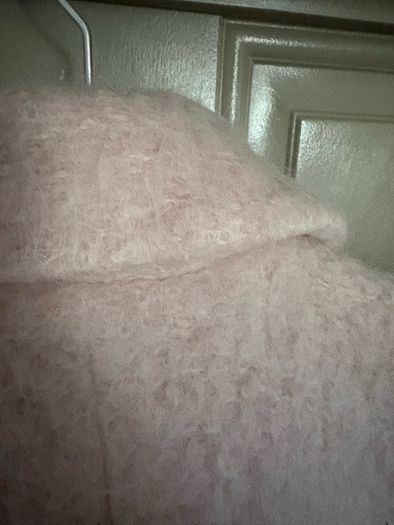 Wool mohair and alpaca mix oversized coat in blush
