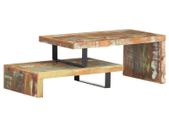 2 Piece Coffee Table Set Solid Reclaimed Wood