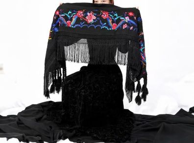 Brand new Designer oversized embroidered scarf