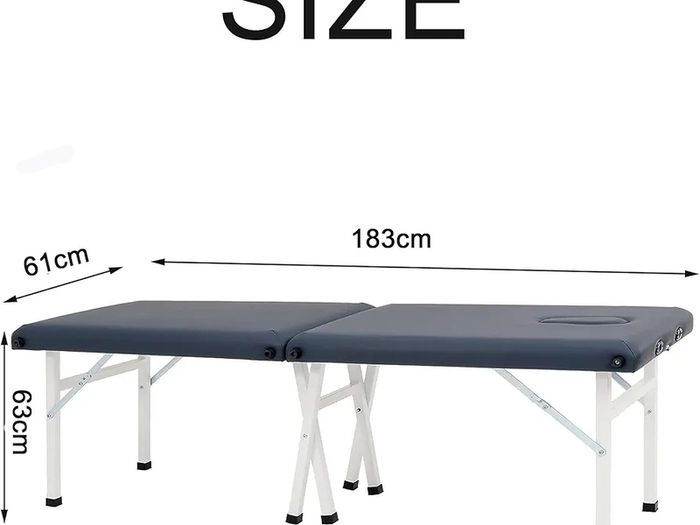 Harmon Portable Folding Massage Table - 61cm Wide, Lightweight & Durable - Ideal for Travel, Home & Professional Use - Royal Blue