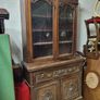 Antique Carved Mahogany Secretaire Bookcase Victorian Style Display Cabinet Image 7