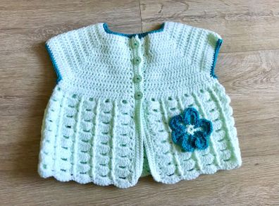 Baby girls Hand made top, 6-9m approx new