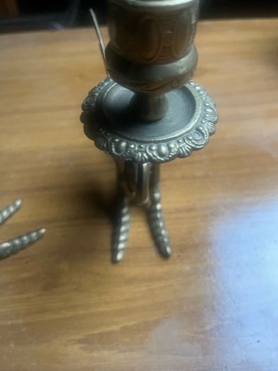 2 Antique solid brass  Dragon  candle sticks